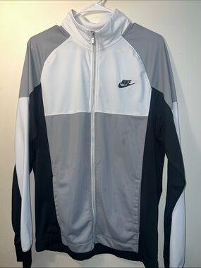 Nike Men's White, Gray & Black Performance Track Jacket
